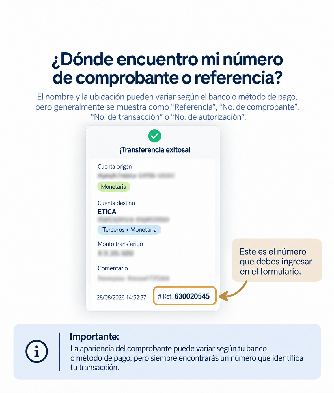 Ejemplo de comprobante de pago